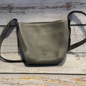 Coach Leather Crossbody Bag Gray Women’s Adjustable Strap Purse